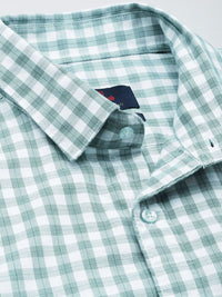 Raymond Pure Cotton Slim Fit Checked Casual Shirt