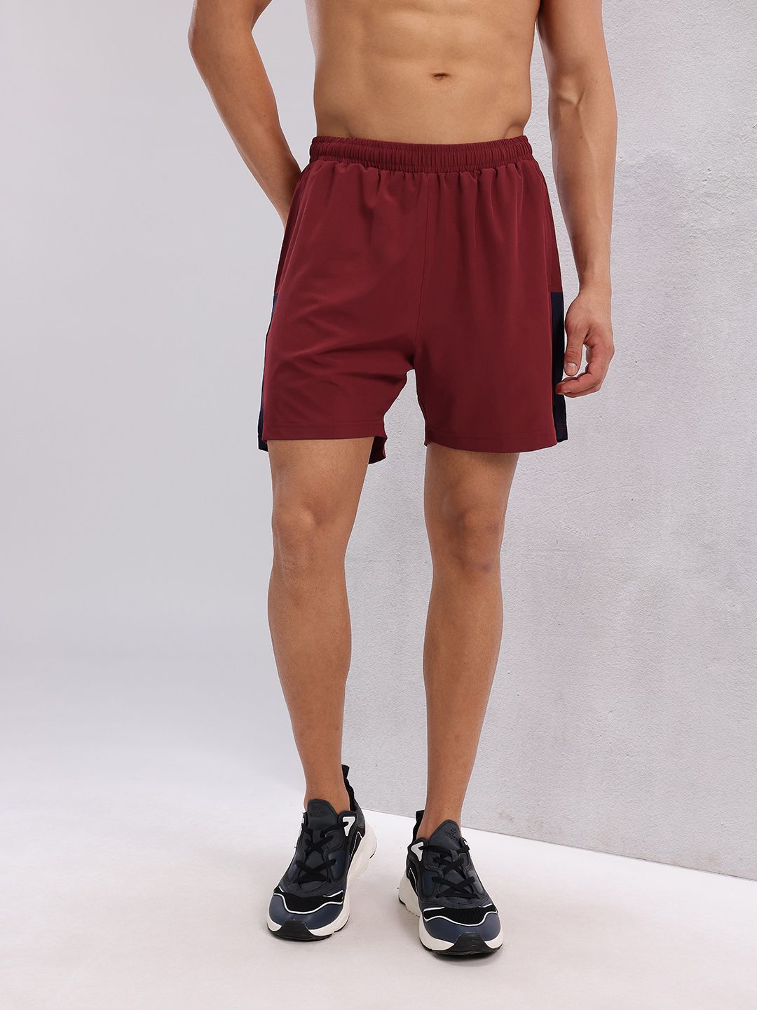 HRX by Hrithik Roshan Men Mid-Rise Colourblocked Detail Rapid-Dry Running Shorts