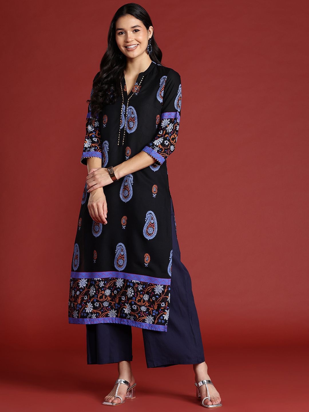 Anouk Paisley Print Gotta Patti Kurta