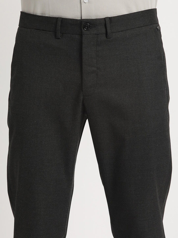 THE BEAR HOUSE Men Solid Tapered Fit Mid-Rise Formal Trousers