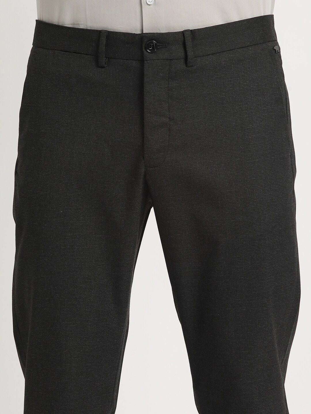 THE BEAR HOUSE Men Solid Tapered Fit Mid-Rise Formal Trousers