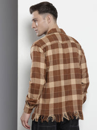 The Indian Garage Co Pure Cotton Checked & Textured Relaxed Fit Casual Shirt
