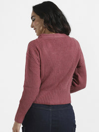 Campus Sutra Cable Knit Woollen Cardigan