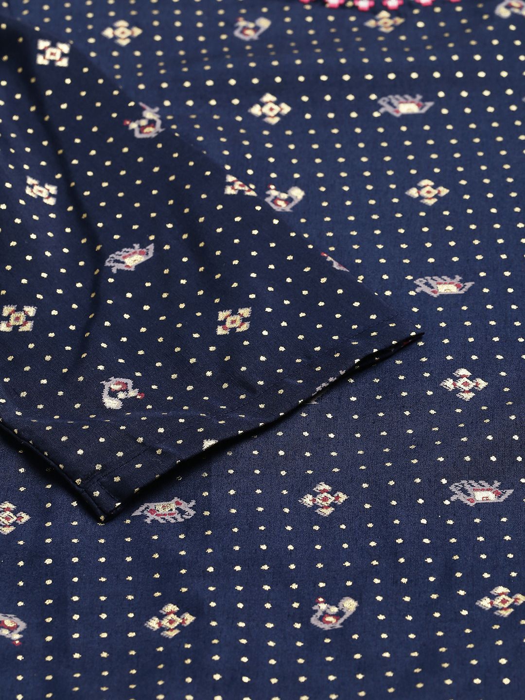 W Geometric Woven Design Thread Work A-Line Kurta
