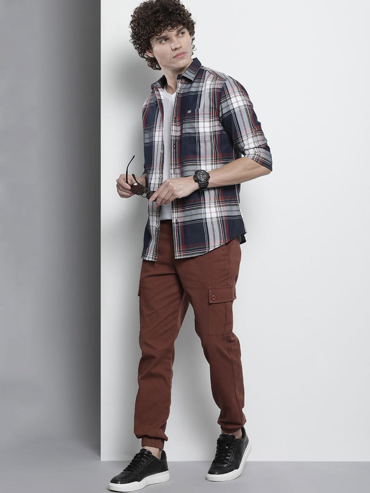 The Indian Garage Co Men Tartan Checked Casual Shirt