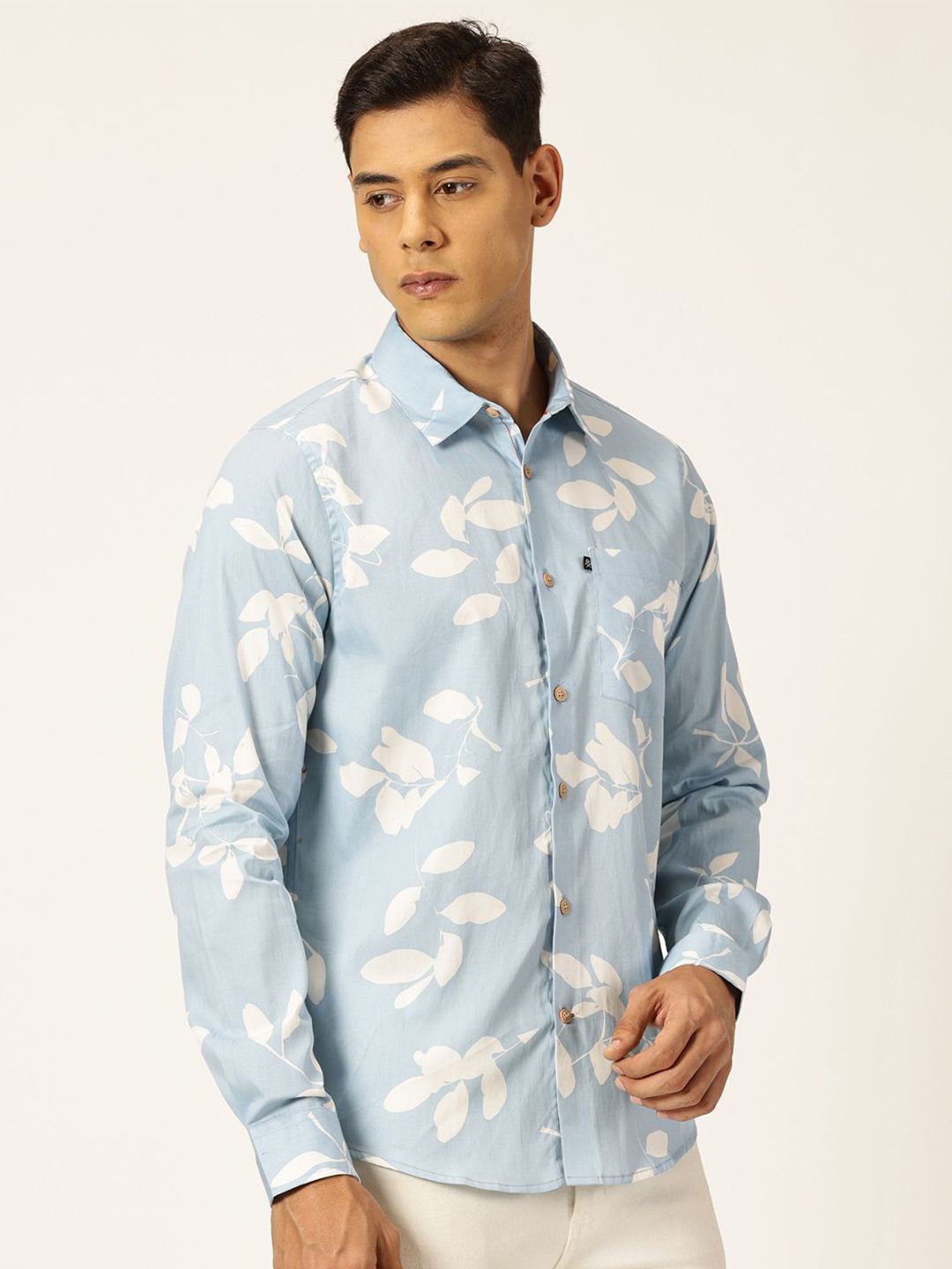 Thomas Scott Premium Slim Fit Opaque Cotton Printed Casual Shirt