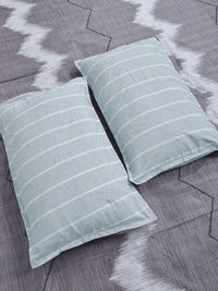 Moda Rapido X KLOTTHE Multicoloured Geometric 300 TC King Bedsheet with 2 Pillow Covers