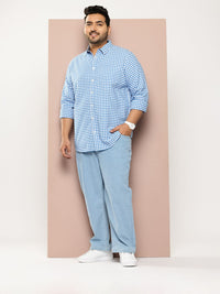 Thomas Scott Men Classic Slim Fit Gingham Checks Opaque Checked Casual Shirt