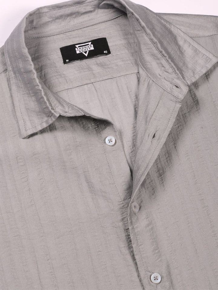 Thomas Scott Men Classic Slim Fit Opaque Casual Shirt