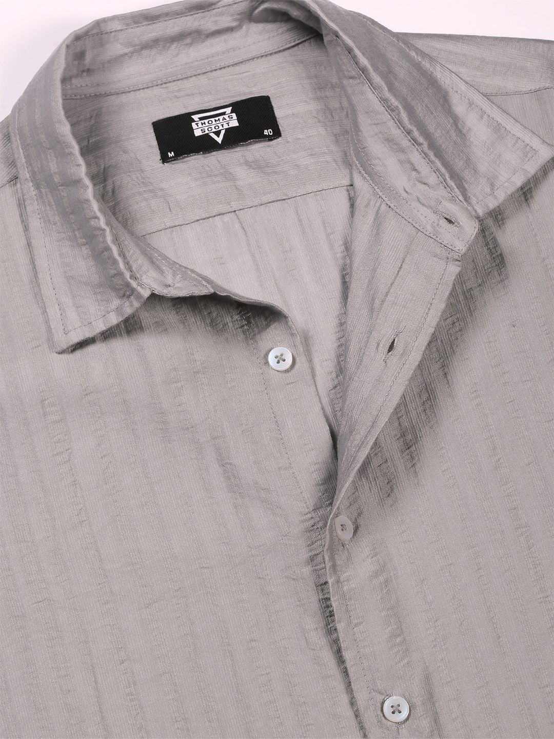 Thomas Scott Men Classic Slim Fit Opaque Casual Shirt