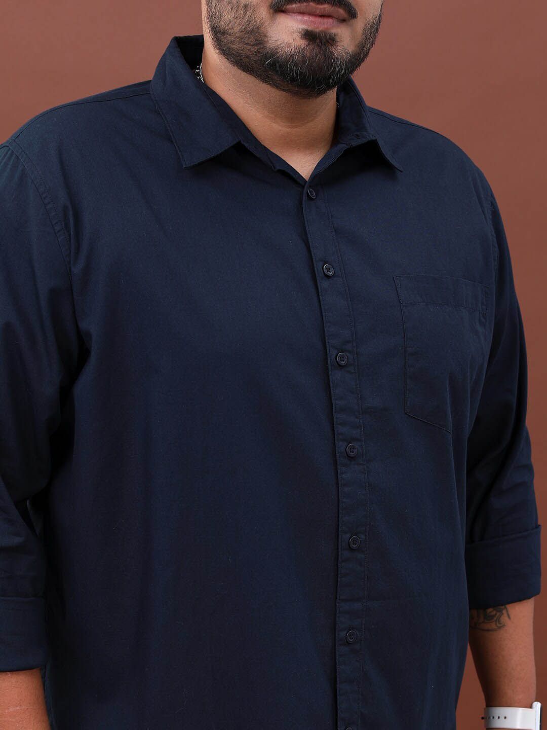 HIGHLANDER Plus Size Opaque Cotton Casual Shirt