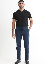 RARE RABBIT Men Hobbs Drawstring Checked Slim Fit Trouser