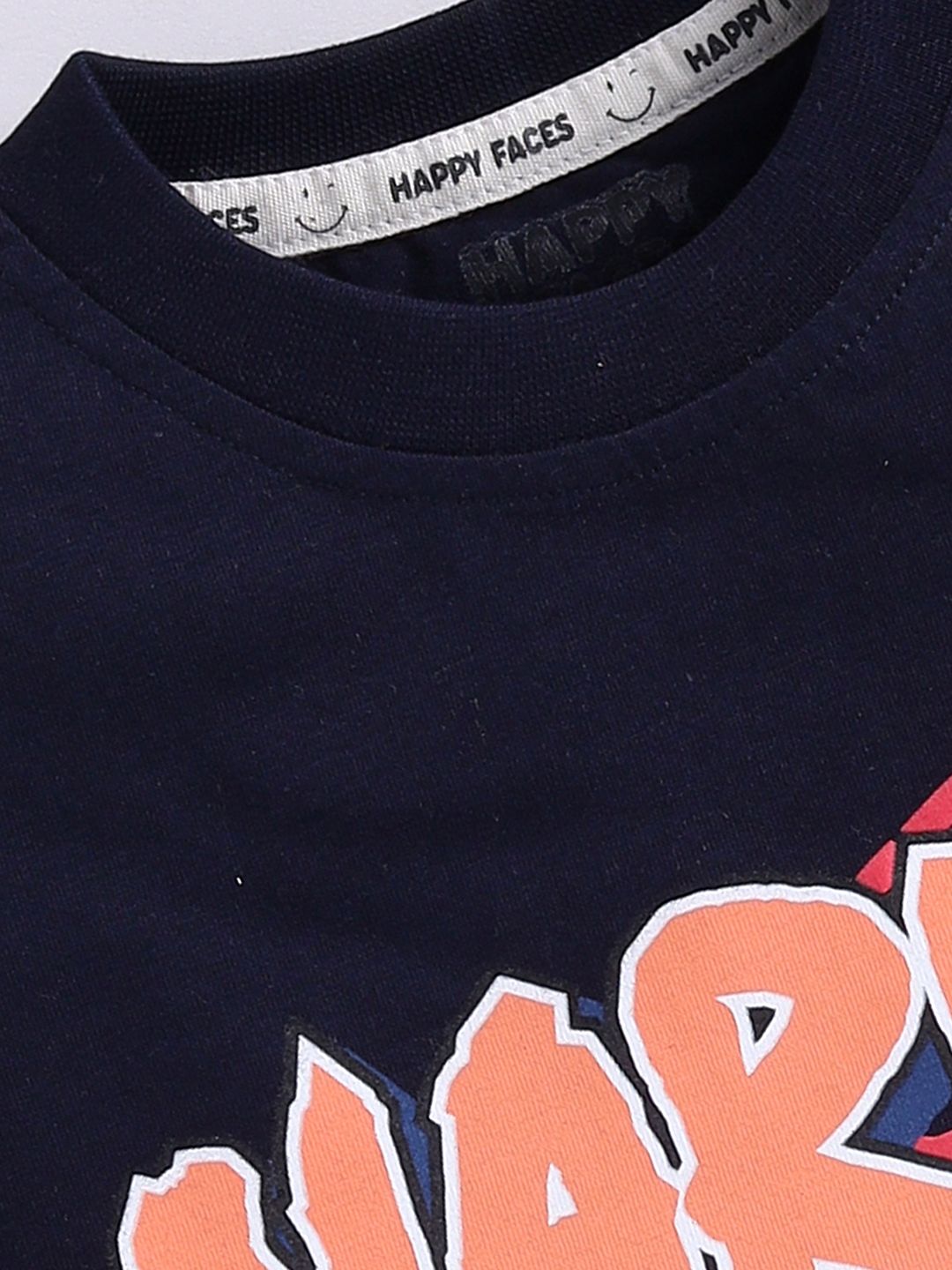 Happy Faces Boys Printed Pure Cotton T-shirt