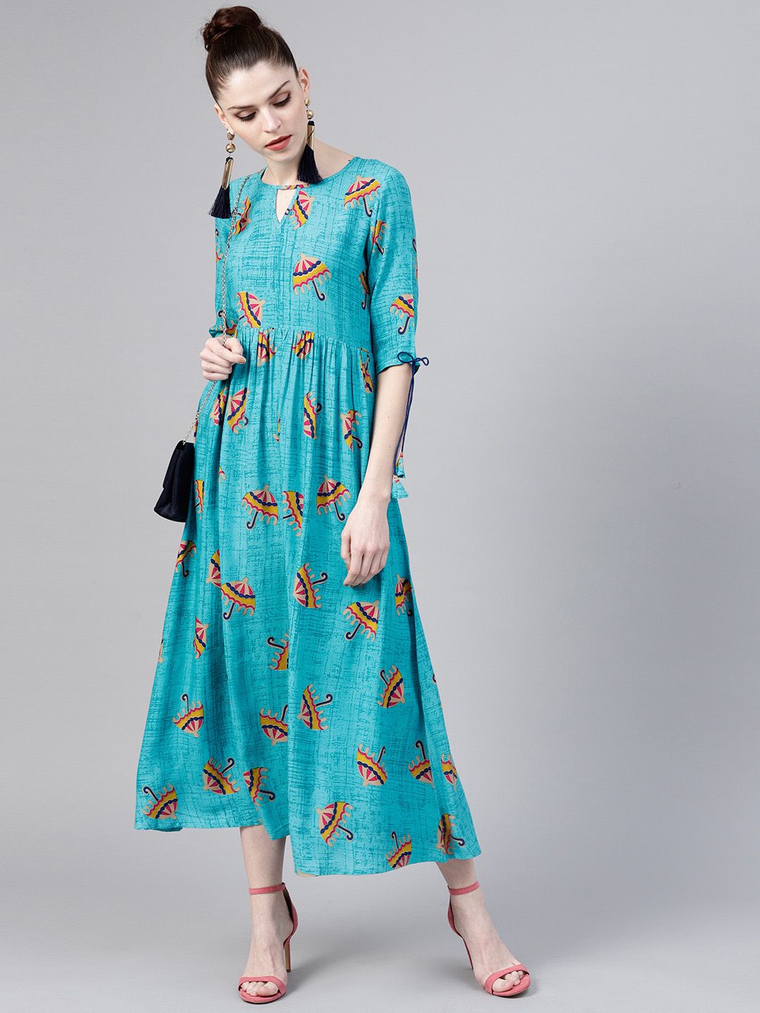 Gerua By Libas Women Blue Printed Maxi Dress