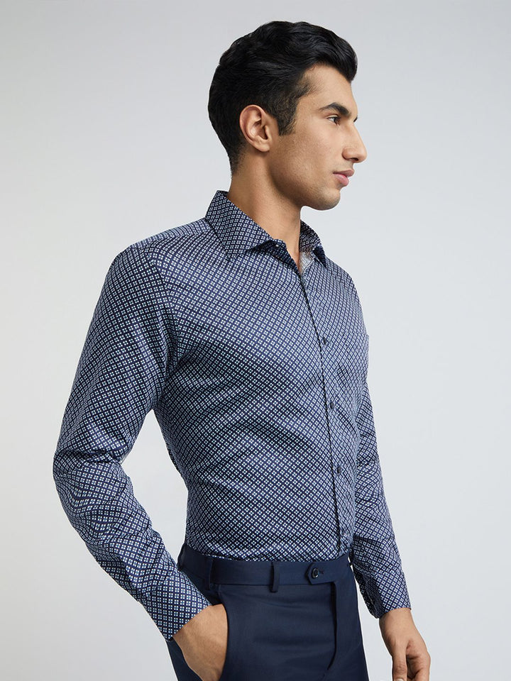 Baju Formal Bercetak Raymond Slim Fit Pure Cotton