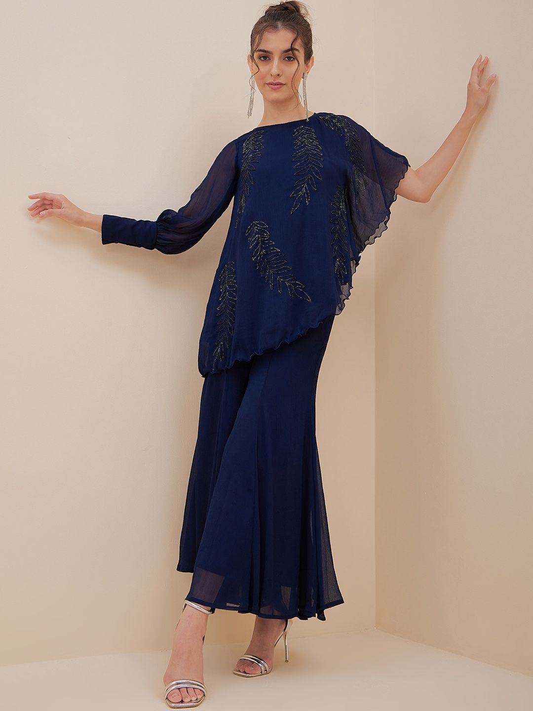 Antheaa Embellished Tunic With Palazzos