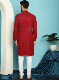 SOJANYA Kurta Kapas Tulen Bersulam Labuci Dengan Churidar