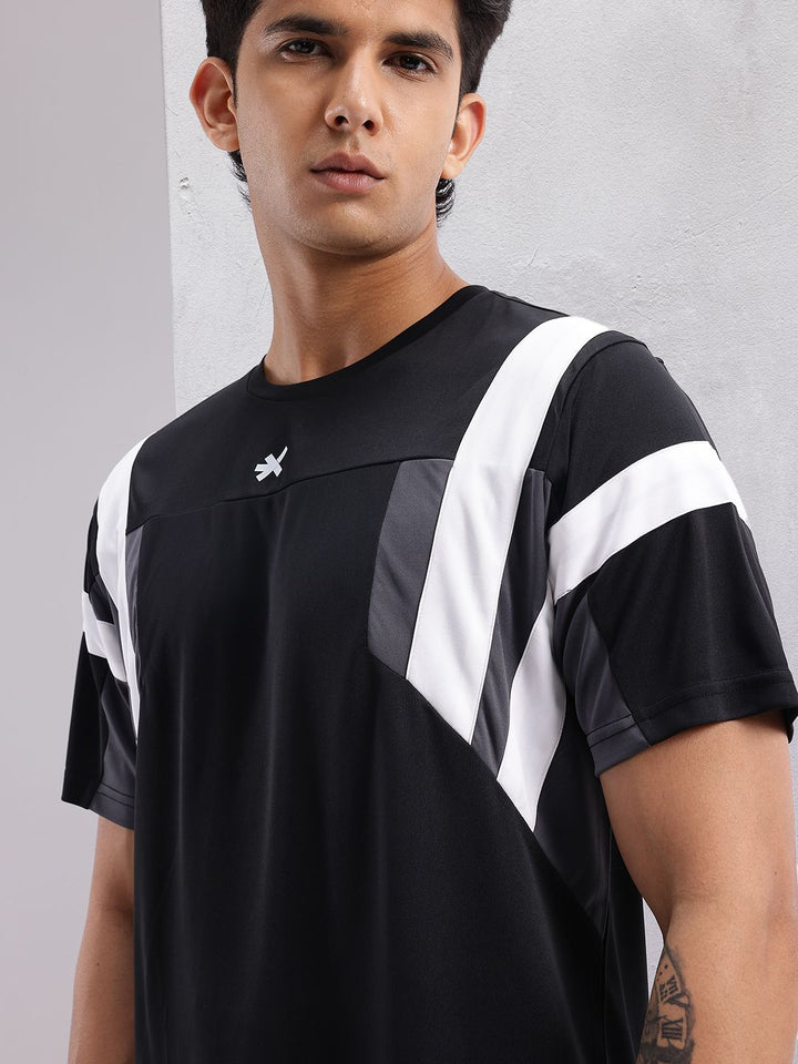 HRX by Hrithik Roshan Men Striped Rapid-Dry Running T-shirt