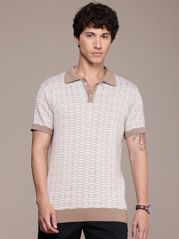 French Connection Knitted Polo Collar Bio Finish T-shirt