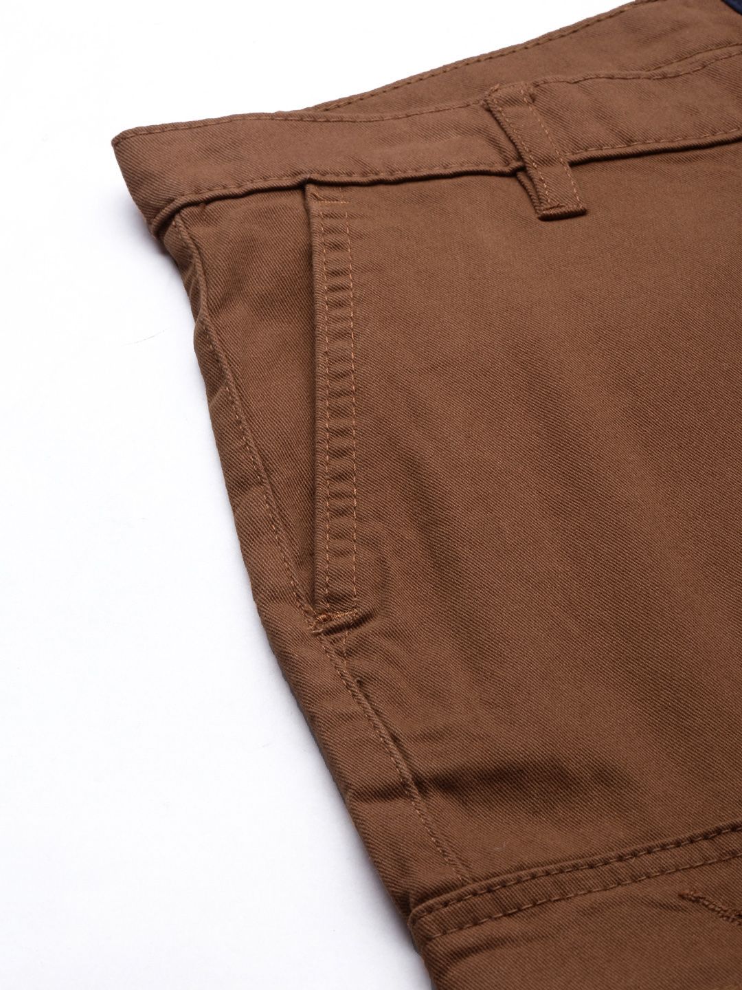 The Indian Garage Co Men Brown Slim Fit Cargos Trousers