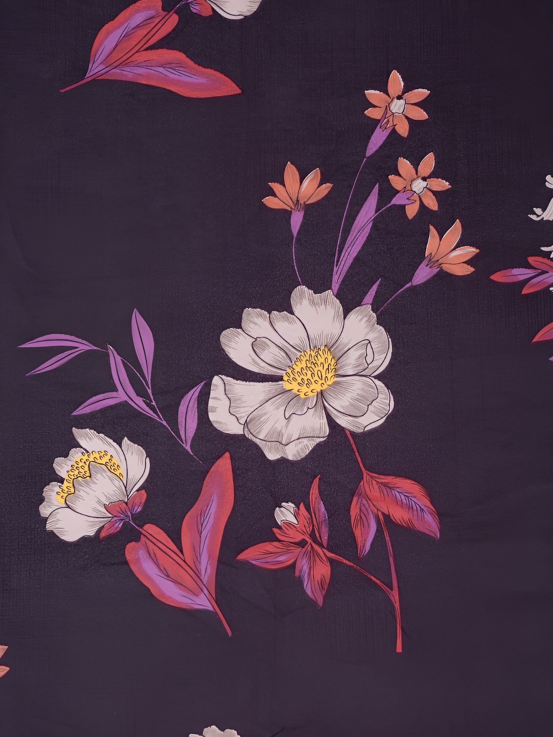KLOTTHE Purple & Pink Floral Printed 300 TC Single Bedsheet With Pillow Cover