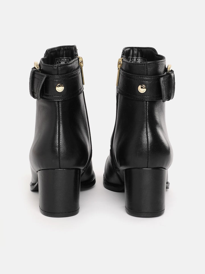 Lino Perros Women Mid-Top Buckle Detailing Block Heel Boots