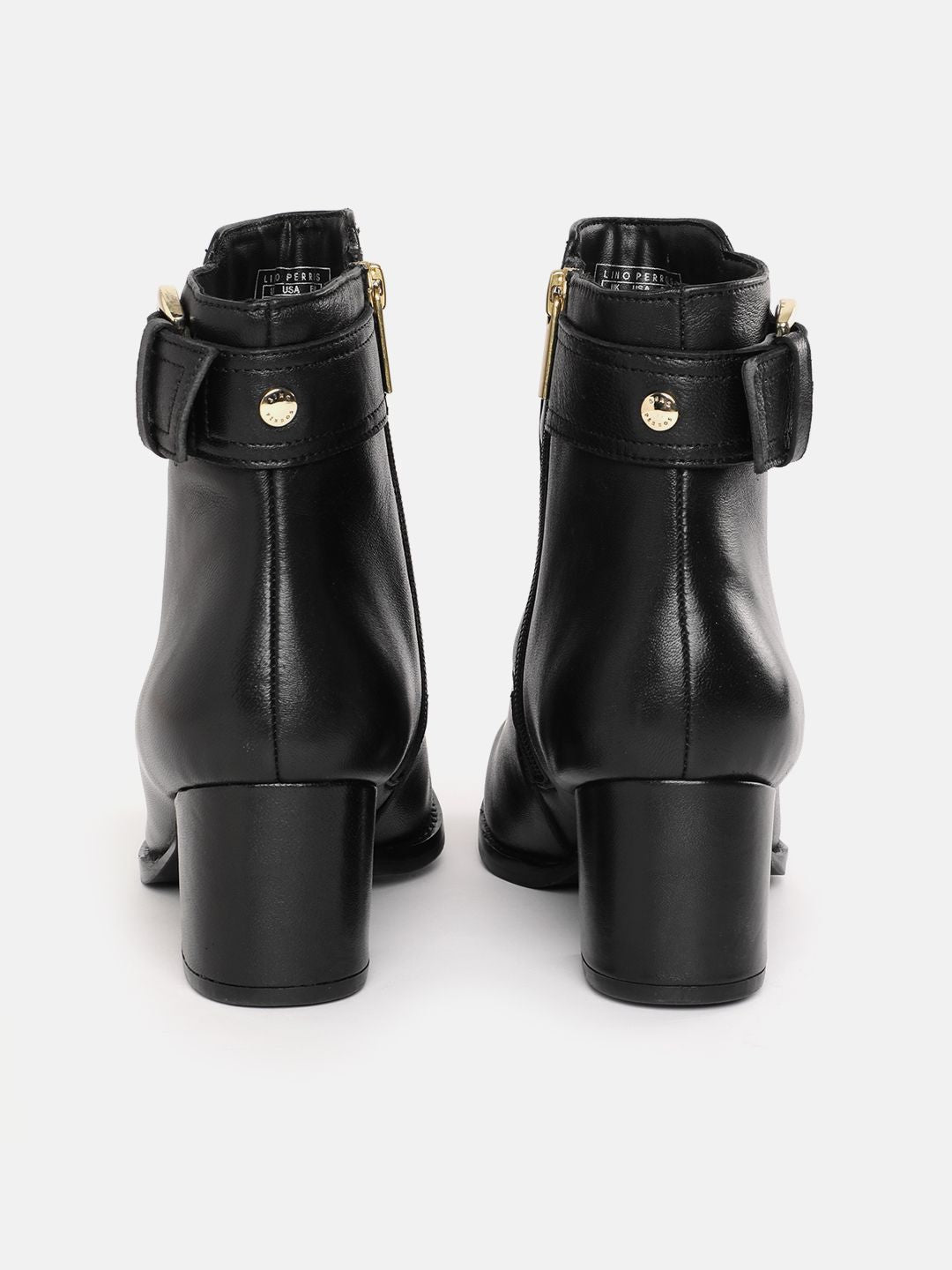 Lino Perros Women Mid-Top Buckle Detailing Block Heel Boots