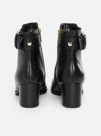 Lino Perros Women Mid-Top Buckle Detailing Block Heel Boots