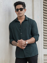 Powerlook Men Spread Collar Abstract Printed Casual Shirt