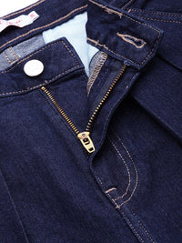 all about you Women Wide Leg High-Rise Pleated Stretchable Jeans