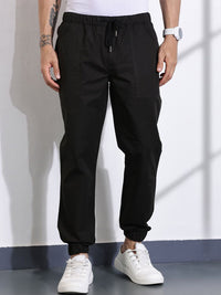 Thomas Scott Men Classic Slim Fit Mid-Rise Cotton Joggers Trousers