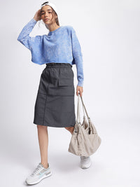 DressBerry Sleek Edge Straight Parachute Skirt with Toggled Hem