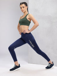 HRX by Hrithik Roshan Women Typography Print Mid-Rise Rapid-Dry Running Tights