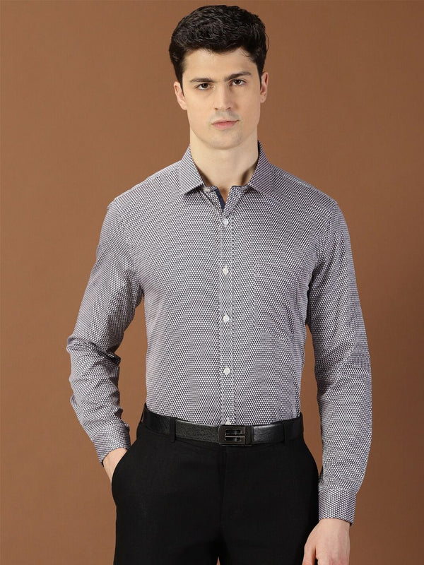 Thomas Scott Classic Slim Fit Micro Ditsy Printed Cotton Formal Shirt