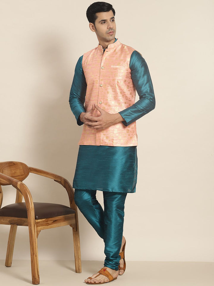 SOJANYA Men Teal Kurta with Churidar