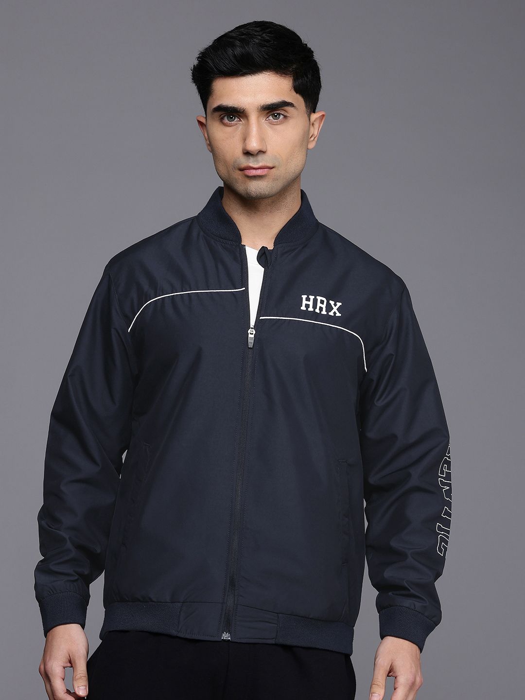 HRX by Hrithik Roshan Typography Printed Lifestyle Bomber Jacket