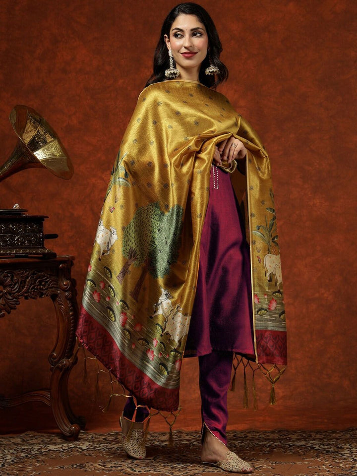 Kalini Women Straight Kurta Pant Set With Digital Print Dupatta