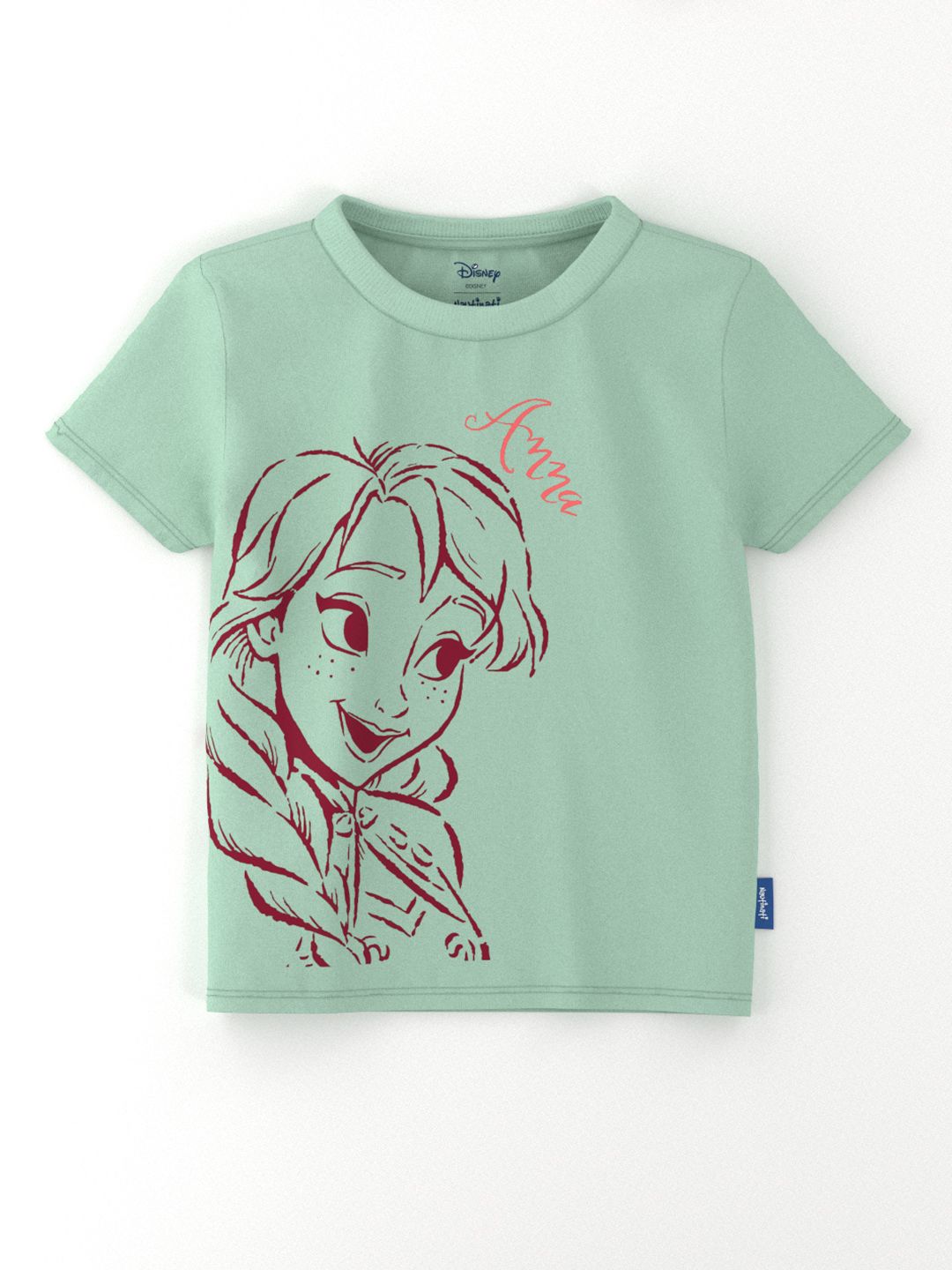 Nauti Nati Girls Pack of 2 Frozen Antimicrobial Graphic Printed Round Neck Cotton T-shirts
