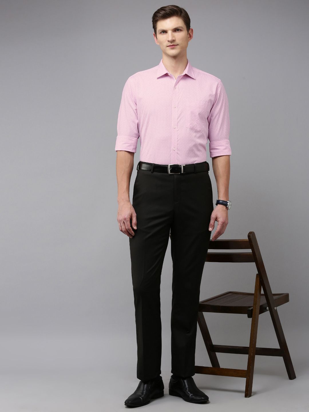 Park Avenue Pure Cotton Slim Fit Checked Formal Shirt