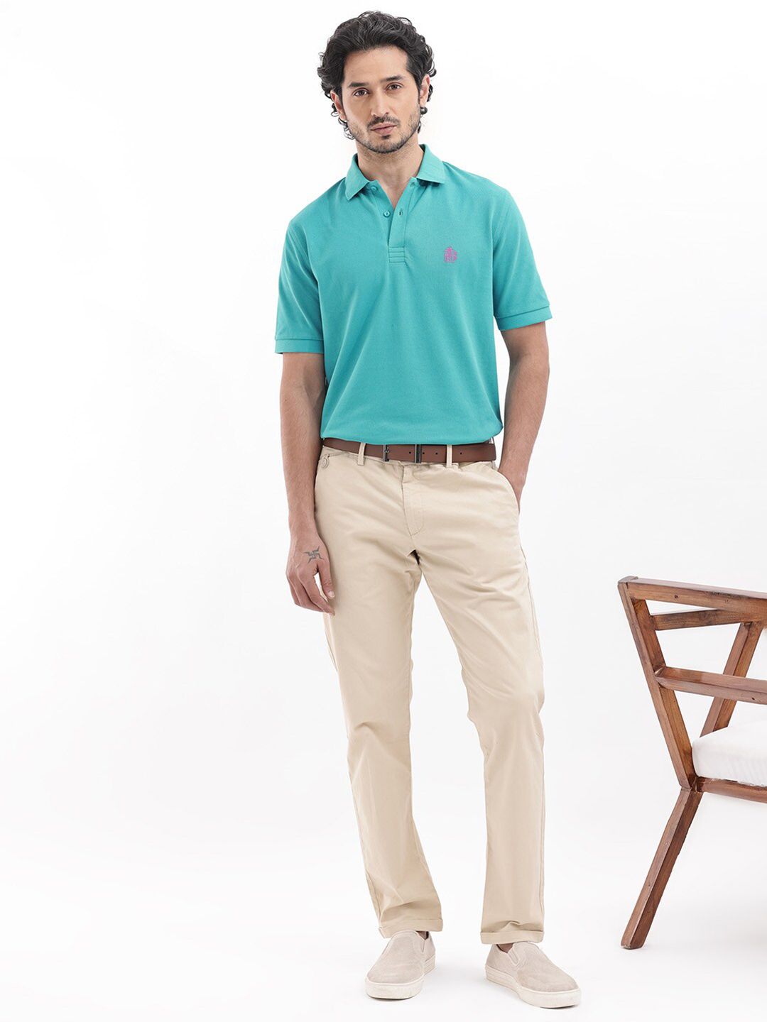 RARE RABBIT Men Paret-Bright Regular Fit Polo Collar T-Shirt