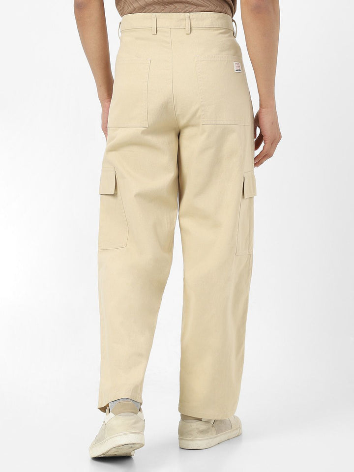 Urbano Fashion Men Loose Baggy Fit Solid Cargo Chino Pant with 6 Pockets Non-Stretchable