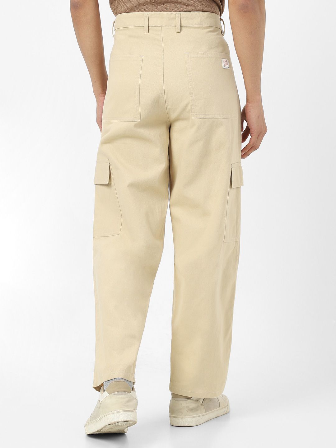Urbano Fashion Men Loose Baggy Fit Solid Cargo Chino Pant with 6 Pockets Non-Stretchable