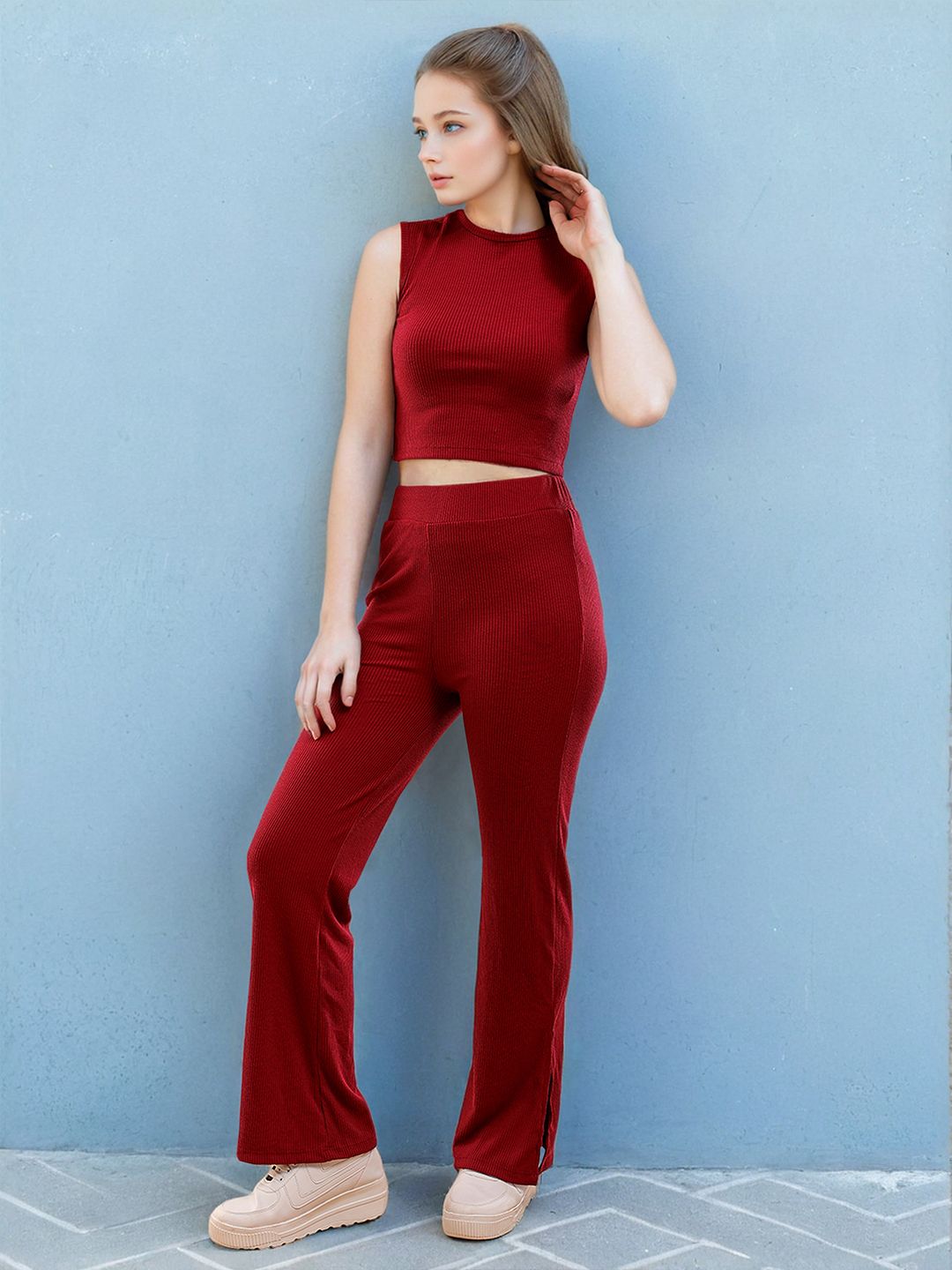 Freehand by The Indian Garage Co Sleeveless Crop Top & Trouser