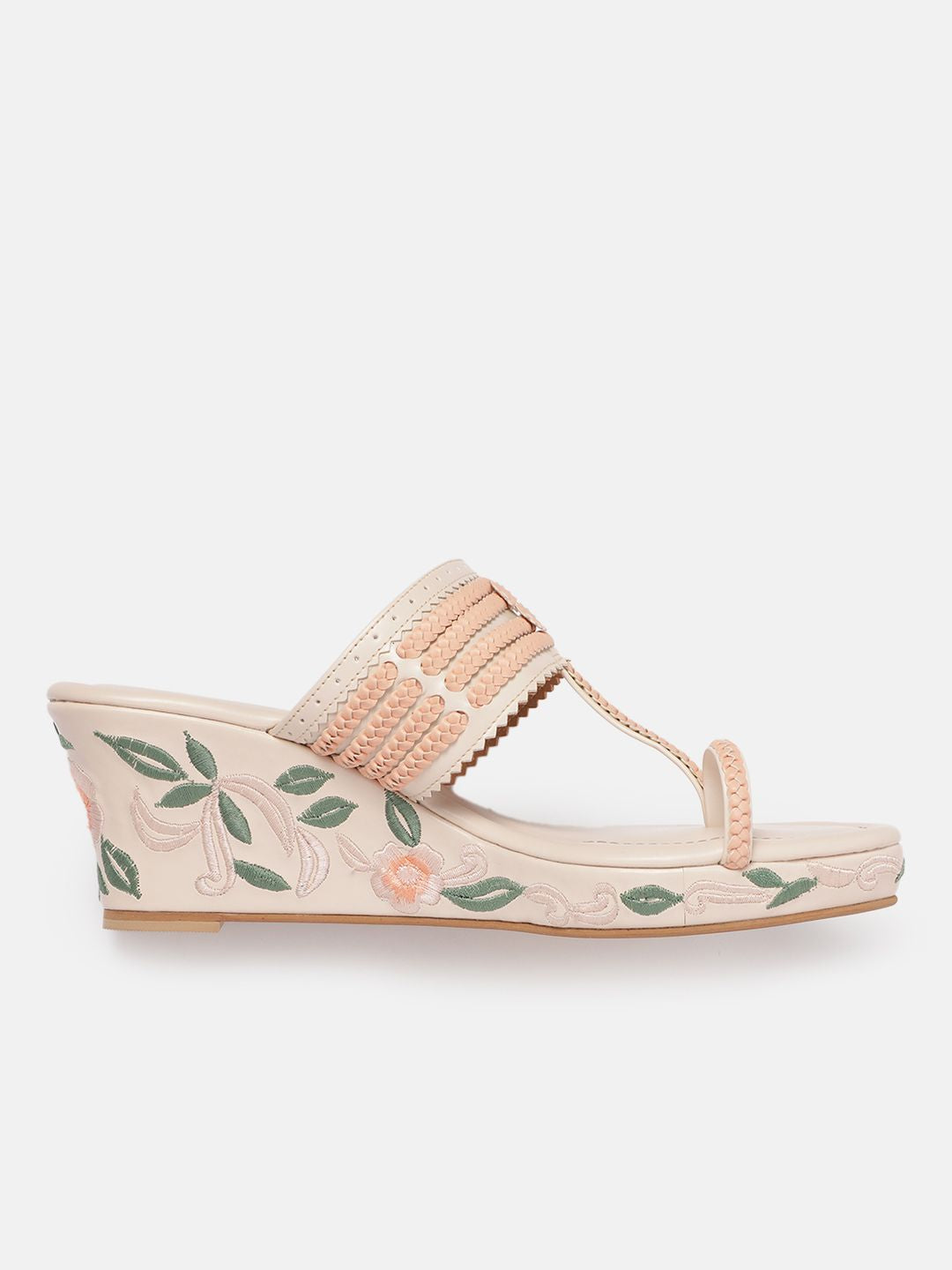 House of Pataudi Floral Embroidery Detail Wedges