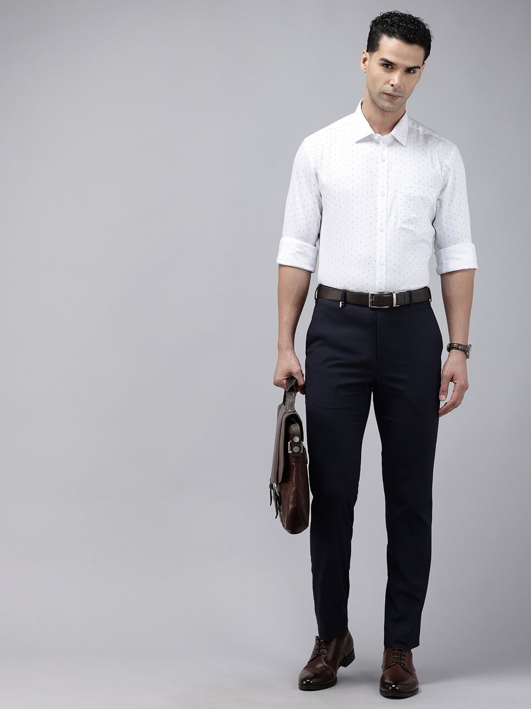 Park Avenue Slim Fit Opaque Micro Ditsy Printed Formal Shirt