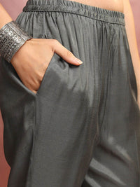 Vishudh Ethnic Motifs Embroidered Straight Pure Cotton Kurta & Trousers With Dupatta