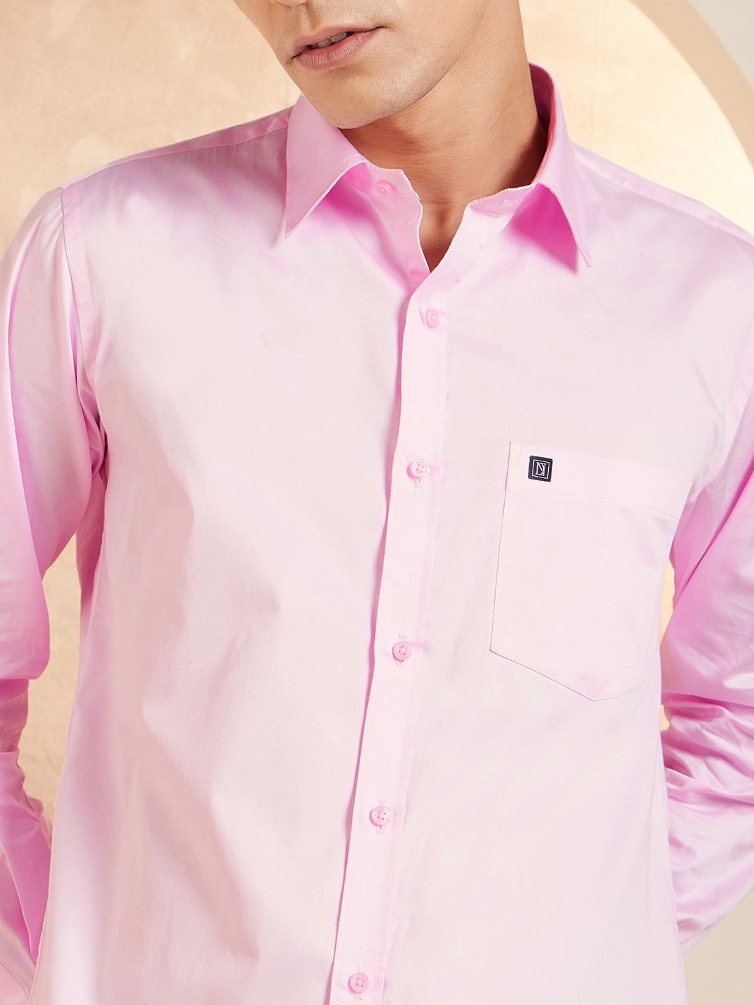 DENNISON Brand Logo Cotton Satin Shirt