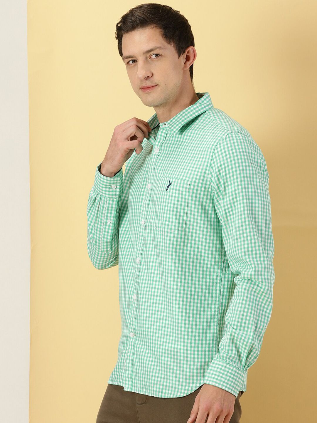 Thomas Scott Micro Checks Classic Slim Fit Cotton Casual Shirt