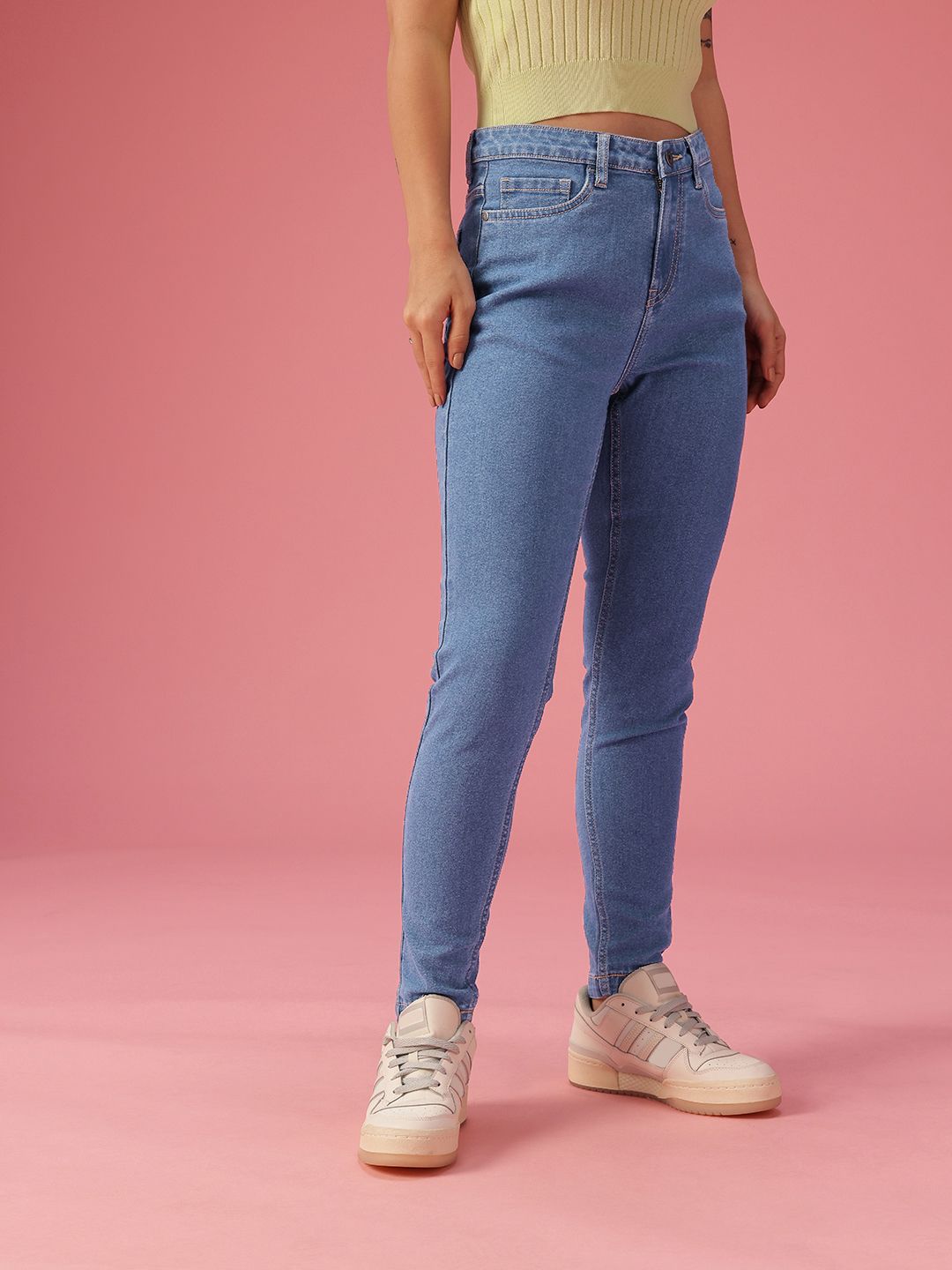DressBerry Women Skinny Fit High-Rise Light Fade Stretchable Jeans