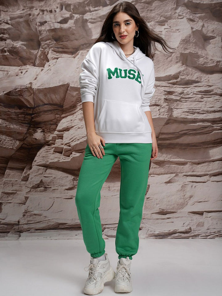 Tokyo Talkies Oversized Printed Hooded Sweatshirt & Joggers